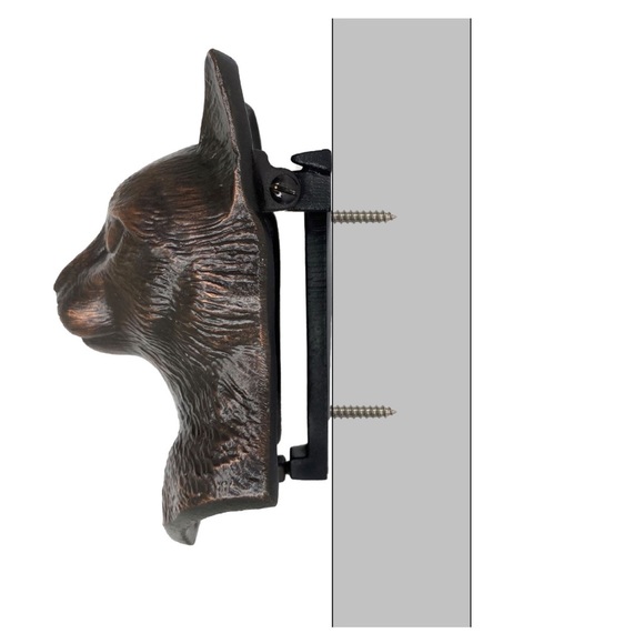 Pottery Barn Bronzed Oil Hand Cast Cat Shaped Door Knocker 🐈 - Picture 10 of 16